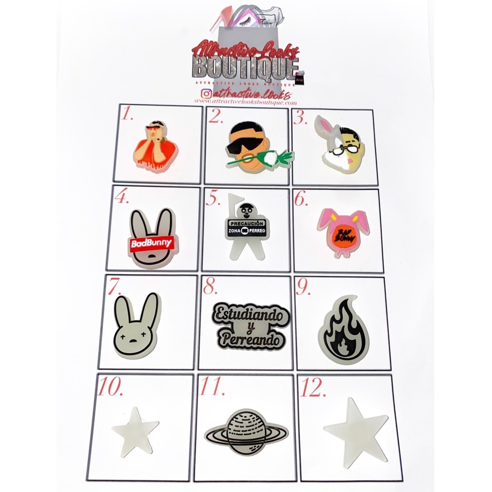 Glow in the dark bad bunny shoe charms